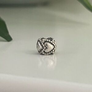 Retired Pandora Everlasting Love Row of Hearts Charm, 925